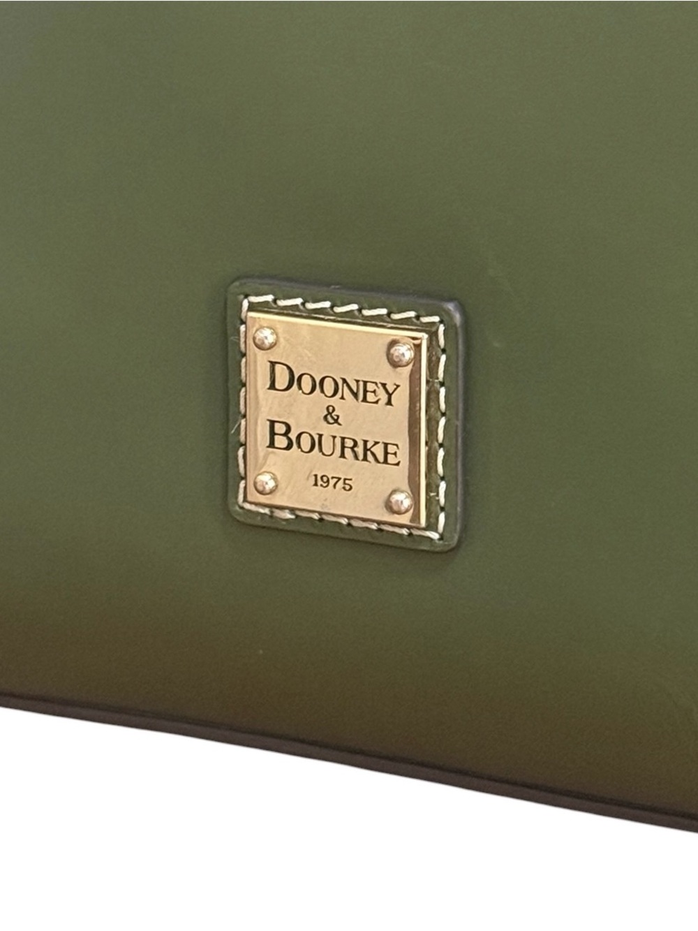 Dooney & Bourke Olive Green Leather Tote Bag with Gold Hardware! - Picture 9 of 13